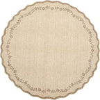 GarveeHome Large Round Rug 8ft Scalloped Washable Circle Living Room Rug | Soft - Image 3