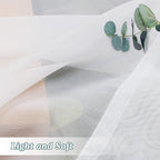 Chyhomenyc Sheer White Curtains 24 Inch Length Set | Small Window Curtains - Image 8