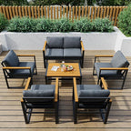 Pamapic 6 Pieces Outdoor Patio Furniture Set, Modern Metal Balcony Furniture - Image 4