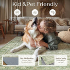 2x6 Light Green Vintage Floral Washable Runner Rug - Image 3