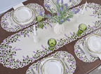 Embroidered Purple Embroidered Lavender Lilac Table Runner, Dresser Scarf - Image 2
