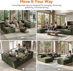 MONVANE 141" U Shaped Cloud Sectional Couch - Image 4