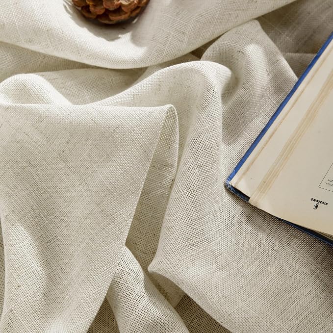 Joydeco Linen Curtains 108 Inch Length 2 Panel Sets, Light Filtering Curtains - Image 4