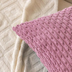 Set of 4 Pink Decorative Throw Pillow Covers 20x20 Inch Corduroy Pillow Covers - Image 4