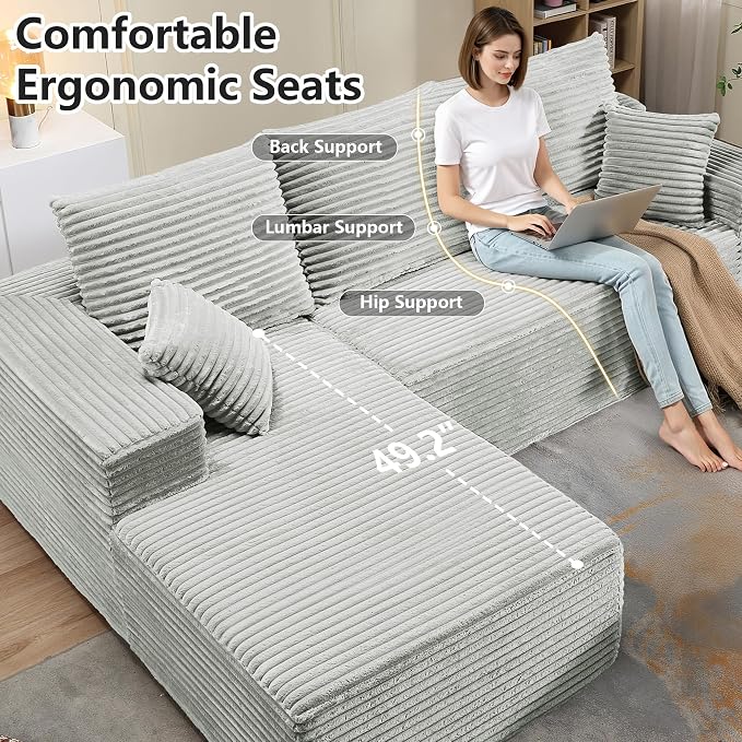 107.5" Cloud Sectional Couch - Image 5