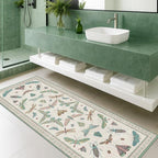 Washable Non Slip Bathroom Runner Rug 2x5, Insect Boho Bath Mat, Stain - Image 3