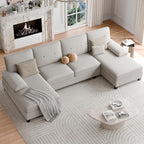 U-Shaped Sectional Couches for Living Room, 4 Seat Sofa - Image 6
