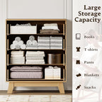 BORNOON 39" Tall Dresser for Bedroom, 4-Drawer Fluted Chest of Drawers - Image 4