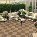Lahome Checkered Easy Jute Dining Room Rug, 9x12 Outdoor Area Rugs Washable | - Image 8
