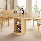 Jocoevol 47″–63″ Extendable Round Dining Table by JOCOEVOL