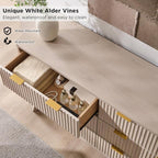 T4TREAM Fluted 6 Drawers Dresser, Curved Profile Design, Dresser TV Stand - Image 4