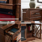OKD 3-Sided Glass Farmhouse Fireplace TV Stand - Image 7