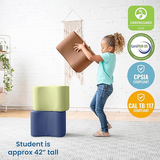 ECR4Kids SoftZone Toddler Modular Stool Seating Set, Classroom Furniture - Image 7