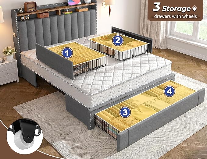 EnHomee Full Size Bed Frame - Image 6