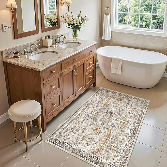 Madane Washable Area Rug 2x3 Small Entryway Rugs Non-Slip, Low Pile Floor Carpet - Image 4