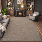 4x6 Area Rugs for Living Room Non Slip Dorm Bedroom Rug, Matte Brown | Modern - Image 2