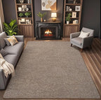 5x7 Area Rugs for Living Room Non Slip Dorm Bedroom Rug, Matte Brown | Modern - Image 8