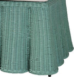 Bali & pari Palm Bohemian Seafoam Green Scallop Rattan Ottoman - Image 5