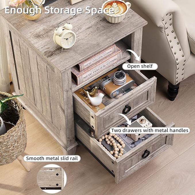 Joaxswe 18" Farmhouse Night Stands Set of 2 - Image 6