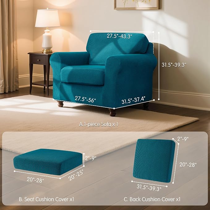 subrtex 3 Pieces Sofa Slipcover Sets - Image 3
