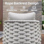 TWT 6-Piece Aluminum Patio Furniture Set, Olefin Rope Modern Outdoor - Image 7
