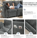 Ihanherry 81-inch Corduroy Modular Sectional Sofa Bed - Image 6
