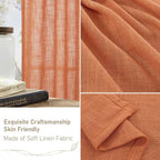 36 Inch Length Linen Semi Sheer Curtains - Image 6