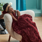 Bedsure GentleSoft Fluffy Burgundy Red King Size Blanket - Image 2