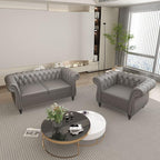 QHITTY 2 Piece Living Room Set, Sectional Chesterfield Sofa Chair Contemporary by QHITTYFurnitureLife