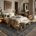 Schweek 8x10 Washable Area Rug Non-Slip Vintage Dark Rugs - Image 3