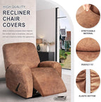 ANARACHON Leather Look Recliner Chair Covers, 4-Pieces Stretch Recliner Cover - Image 5