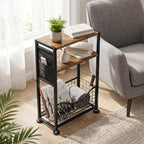 Skinny Side Table with Storage, 3 Tier Slim Side Tables - Image 7