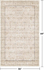 Washable Cream Farmhouse Bathroom Rug, 3x5 Non Slip Area Rugs - Image 2