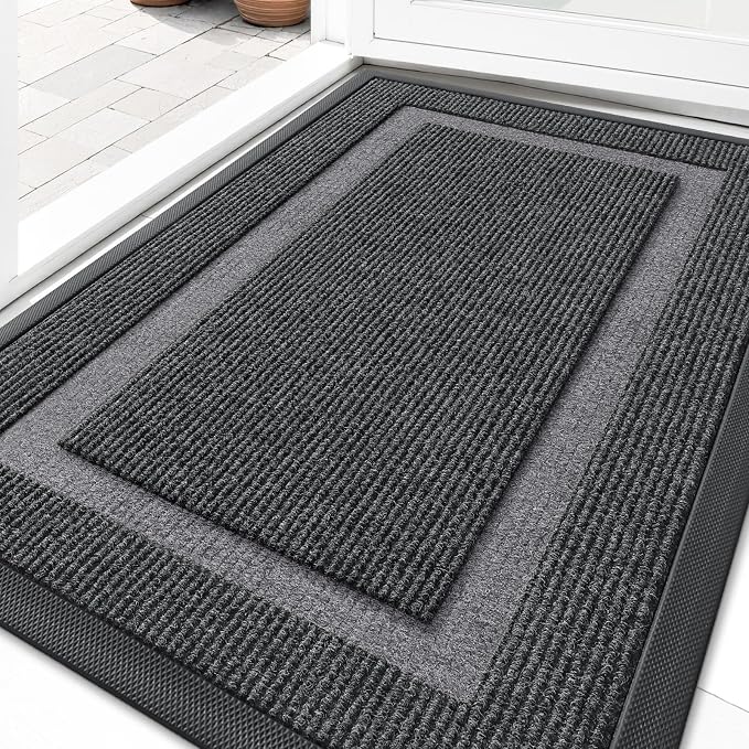 OLANLY Front Door Mat Outside 29.5x17, All-Season Heavy-Duty Rubber Doormat | by OLANLY