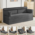 5-in-1 Convertible Sofa Bed, Corduroy Futon Couch Sleeper by HRYJ%EF%BC%9AFurnitureEssentials