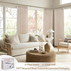 Pinch Pleat Linen Sheer Curtains 90 Inches Long - Image 5