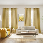 Gold Linen Curtains 84 Inch Length 2 Panels Set - Image 7