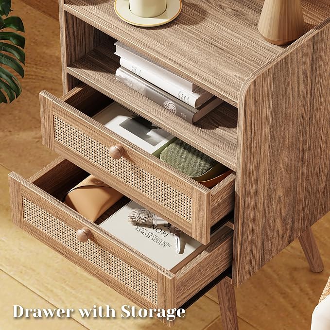 SUPERJARE 2 Drawer Night Stand - Image 5