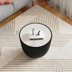 Round Marble Coffee Table Set of 2, 2 Piece White Coffee Table and End Table - Image 7