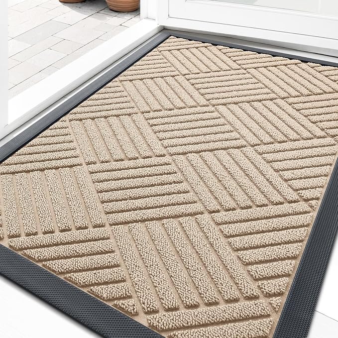 OLANLY Front Door Mat Outside Entrance, Waterproof Heavy-Duty Doormat | 29.5x17 by OLANLY