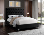 Meridian Furniture Cruz Collection Modern | Contemporary Velvet Upholstered Bed - Image 2