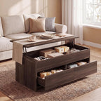 Coffee Table Lift Top with 2 Drawers, 40 Inch Multi-Function Coffee Table with by Homiflex