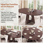 Extendable Dining Table, Round Kitchen Dining Room Dinner Table - Image 5