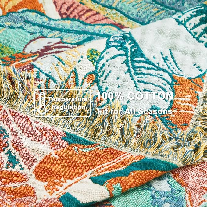 LUTBM Boho Throw Blanket for Couch Sofa Chair Cotton Summer Blankets for - Image 6