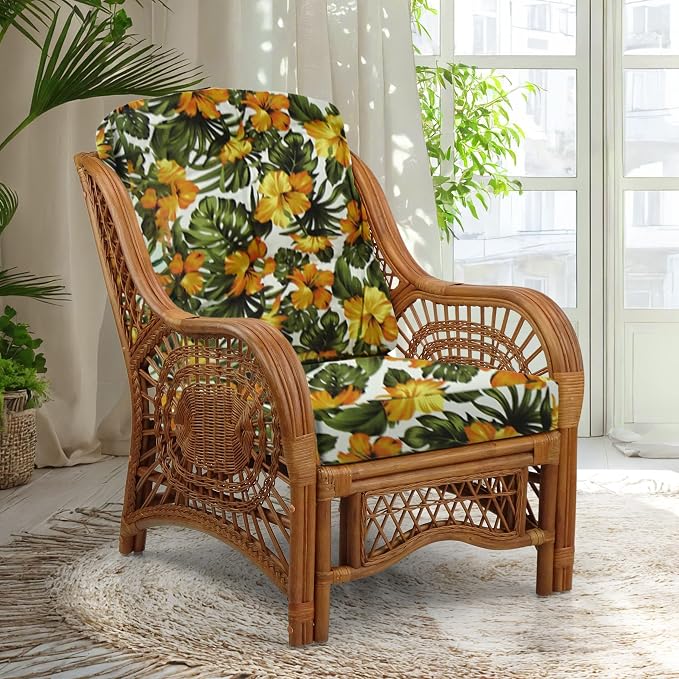 Malibu Lounge Living Accent Armchair Natural Rattan Wicker Handmade Design by Wickerix