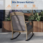 Outdoor Wicker Rocking Chair, Patio Rattan Rocker Chair - Image 3