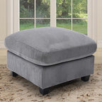 HAOMARKETS Corduroy Sofa Set, Upholstered Ottoman Footrest, Modern Living Room by HAOMARKETS
