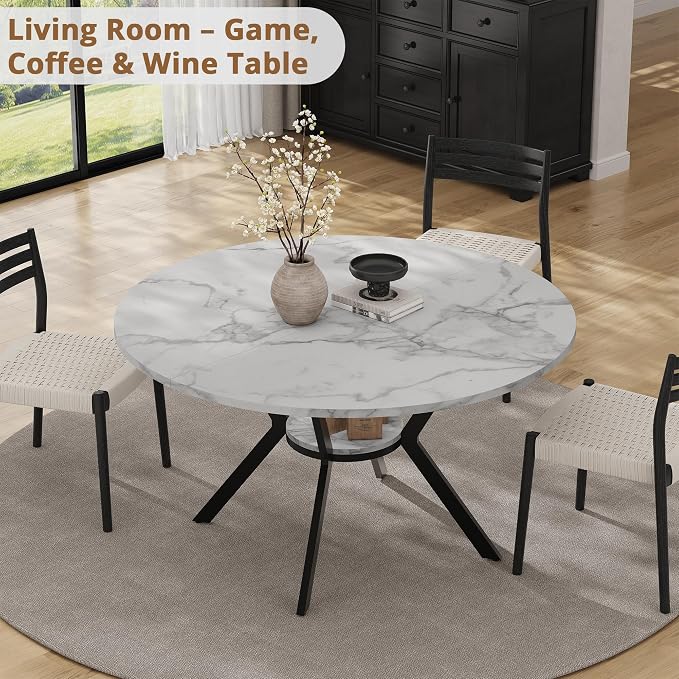 42" Round Dining Table for 2-4, Modern Kitchen Table - Image 7