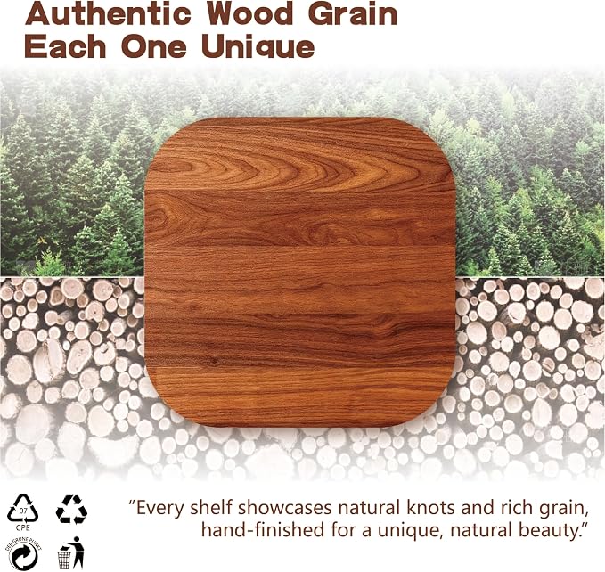 Solid Wood Floating Shelves, 31.5in Finished Real Wood Wall Shelves - Image 3