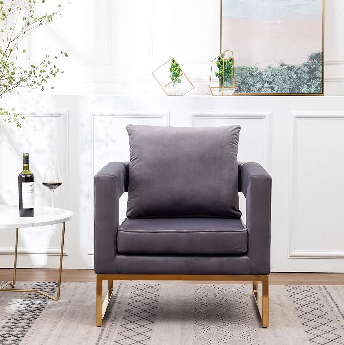 Roundhill Furniture Lenola Upholstered Accent Arm Chair - Image 7